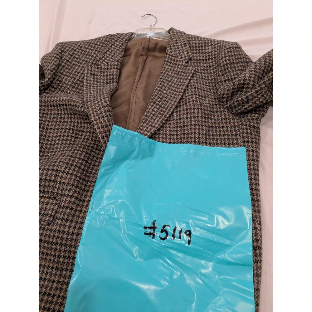 Anton Ferrare Castletex Harris Tweed Blazer Men 46L Houndstooth Wool Sport Coat